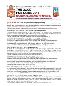 Microsoft Word - Good Pub Guide National Winners 2013