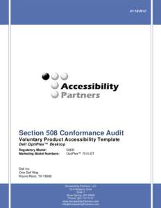 Computing / Web accessibility / Technology / Business / Dell / Microsoft / Section 508 Amendment to the Rehabilitation Act / Accessibility / Assistive technology / Windows XP / Computer accessibility / Microsoft Active Accessibility