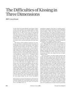 The Difficulties of Kissing in Three Dimensions Bill Casselman