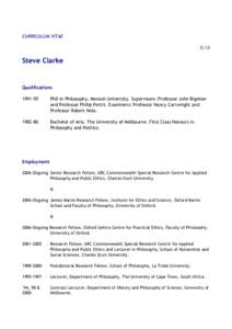 CURRICULUM VITAE 5/13 Steve Clarke  Qualifications