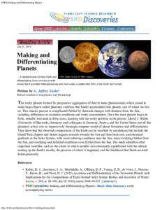 PSRD: Making and Differentiating Planets