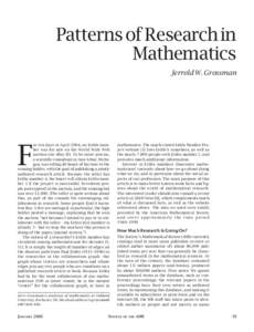 Patterns of Research in Mathematics Jerrold W. Grossman F