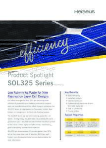 Product Spotlight  SOL325 Series Patent Pending