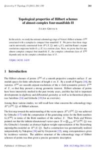 Geometry & Topology–Topological properties of Hilbert schemes of almost-complex four-manifolds II