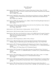 Barrow Bibliography Reference List Author not givenSummary Report: Geophysical Monitoring for Climatic Change, Boulder, CO]: U.S. Dept. of Commerce, National Oceanic and Atmospheric Administrat