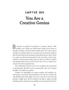 CHAPTER ONE  You Are a Creative Genius  B