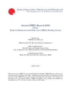 Microsoft Word - NAEP Annual NEPA Report 2009 and Appendix 53pp.doc