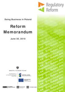 Doing Business in Poland  Reform Memorandum June 30, 2010
