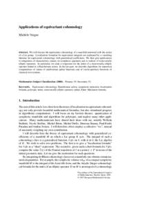 Applications of equivariant cohomology Michèle Vergne