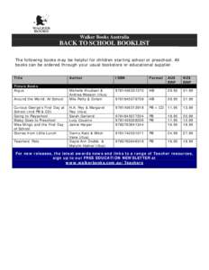 Microsoft Word - Starting School Booklist.doc