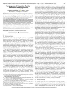 IEEE/ACM TRANSACTIONS ON COMPUTATIONAL BIOLOGY AND BIOINFORMATICS,  Tanglegrams: A Reduction Tool for Mathematical Phylogenetics Frederick A. Matsen IV , Sara C. Billey, Arnold Kas, and Matja