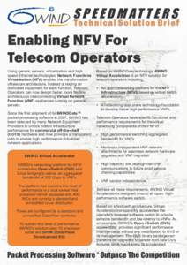 S P E E D M AT T E R S  Tec hnical Solution Brief Enabling NFV For Telecom Operators