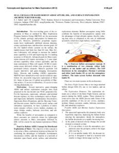 Concepts and Approaches for Mars Exploration[removed]pdf DUAL-USE BALLUTE-BASED ROBUST AEROCAPTURE, EDL, AND SURFACE EXPLORATION ARCHITECTURE FOR MARS.