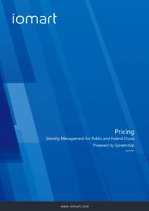 Pricing Identity Management for Public and Hybrid Cloud Powered by SystemsUp April 2017  Contents