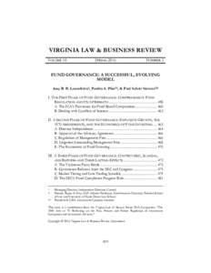 VIRGINIA LAW & BUSINESS REVIEW VOLUME 10 SPRINGNUMBER 3