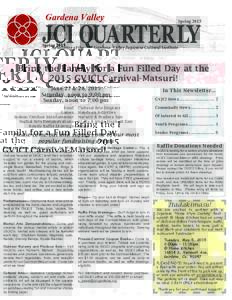 Gardena Valley Newsletter of the SpringGardena Valley Japanese Cultural Institute