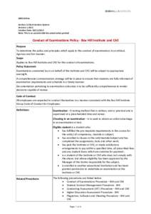 Microsoft Word - Conduct of Examinations Policy - BHI and CAE