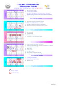ASSUMPTION UNIVERSITY Undergraduate Calendar APRIL  MARCH