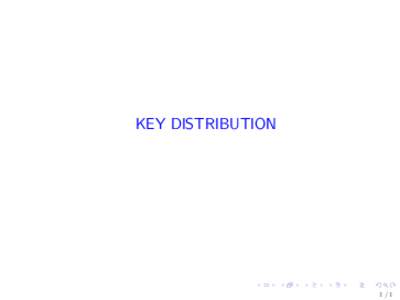 KEY DISTRIBUTION  1/1 The public key setting