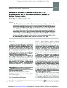 Published OnlineFirst June 13, 2011; DOI: [removed].CAN[removed]Cancer Research  Molecular and Cellular Pathobiology