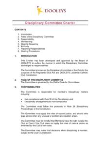 Disciplinary Committee Charter CONTENTS.