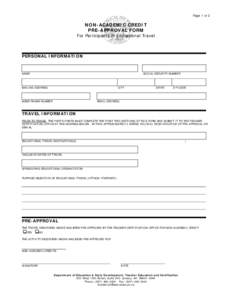 Page 1 of 2  NON-ACADEMIC CREDIT PRE-APPROVAL FORM  For Participants in Educational Travel
