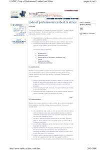 CAPHC: Code of Professional Conduct and Ethics  pagina 1 van 3 FIND A MEMBER
