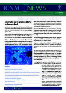 ICNM  NEWS International Centre on Nurse Migration An Information Resource for Policy Makers, Planners and Practitioners