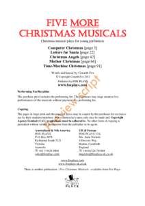 Five MORE Christmas Musicals Christmas musical plays for young performers Computer Christmas [page 3] Letters for Santa [page 22]