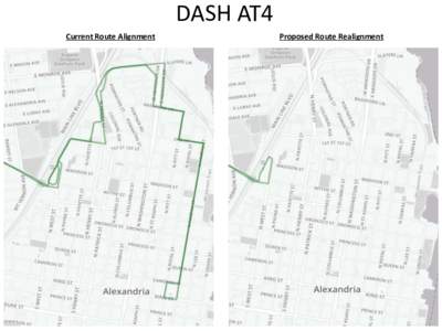DASH AT4 Current Route Alignment Proposed Route Realignment  