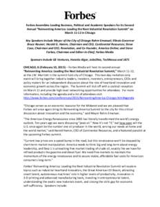 Forbes Chicago Reinventing America Summit Press Release March 2015 FINAL
