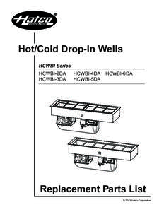 Hot/Cold Drop-In Wells HCWBI Series HCWBI-2DA HCWBI-3DA  HCWBI-4DA