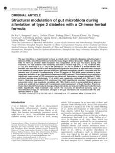 Structural modulation of gut microbiota during alleviation of type 2 diabetes with a Chinese herbal formula