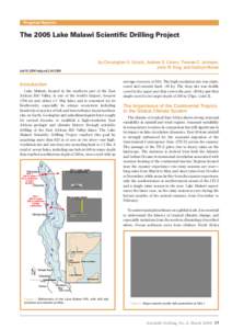 Progress Reports  The 2005 Lake Malawi Scientific Drilling Project by Christopher A. Scholz, Andrew S. Cohen, Thomas C. Johnson, John W. King, and Kathryn Moran
