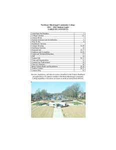 Northeast Mississippi Community College 2013 – 2014 Student Guide TABLE OF CONTENTS Letter from the President College Calendar Campus Hours