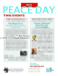 2010  PEACE DAY TWO EVENTS  Film Screening 9/23