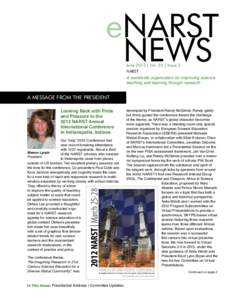 eNARST News June 2012 | Vol. 55 | Issue 2 NARST  A worldwide organization for improving science