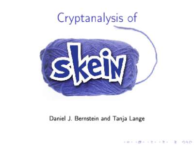 Cryptanalysis of  Daniel J. Bernstein and Tanja Lange Skein with full 72 rounds