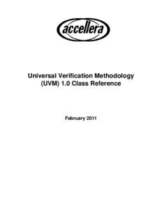 Universal Verification Methodology (UVM) 1.0 Class Reference February 2011  Copyright© Accellera. All rights reserved.