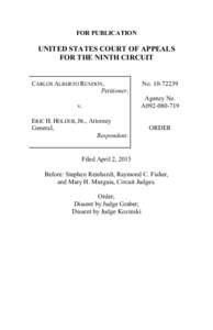 FOR PUBLICATION  UNITED STATES COURT OF APPEALS FOR THE NINTH CIRCUIT  CARLOS ALBERTO RENDON,