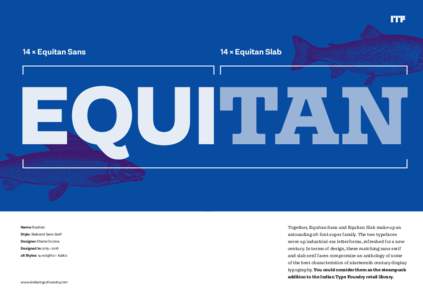 14 × Equitan Sans  Name: Equitan Style: Slab and Sans Serif Designer: Diana Ovezea Designed in: 2015–2016