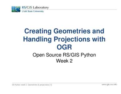 OS Python week 2: Creating Geometries and handling projections