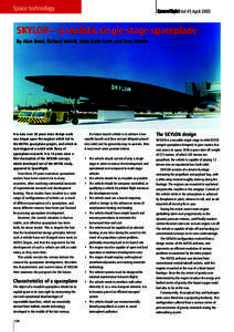 Space technology  Spaceflight Vol 45 April 2003 SKYLON  a realistic single stage spaceplane By Alan Bond, Richard Varvill, John Scott-Scott and Tony Martin