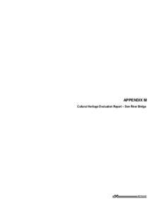 APPENDIX M Cultural Heritage Evaluation Report – Don River Bridge Metrolinx  Cultural Heritage Evaluation Report