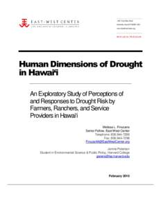 Human Dimensions of Drought Final Report