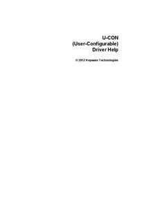U-CON (User-Configurable) Driver Help