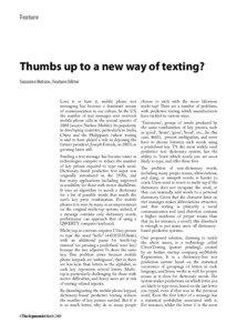 Feature  Thumbs up to a new way of texting?