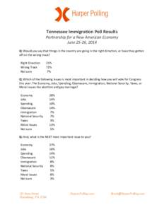    	
   Tennessee	
  Immigration	
  Poll	
  Results	
   Partnership	
  for	
  a	
  New	
  American	
  Economy	
  