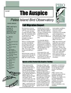 po Fall 2007 The Auspice  Pelee Island Bird Observatory