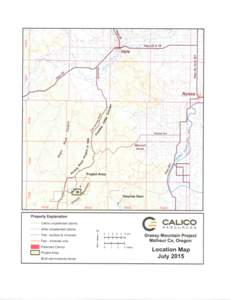 Calico Resources USA Corp. Grassy Mountain Gold Project: Associated maps for Second Amended Notice of Intent for Pre-Application Phase of a Proposed Mining Operation (July 17, 2015)